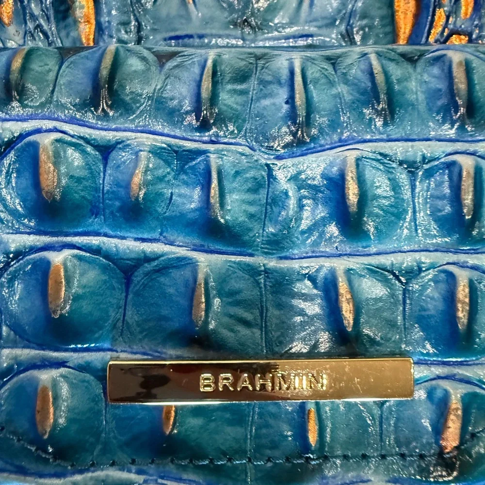 Brahmin Blue and Brown Crossbody Bag - Picture 3 of 7